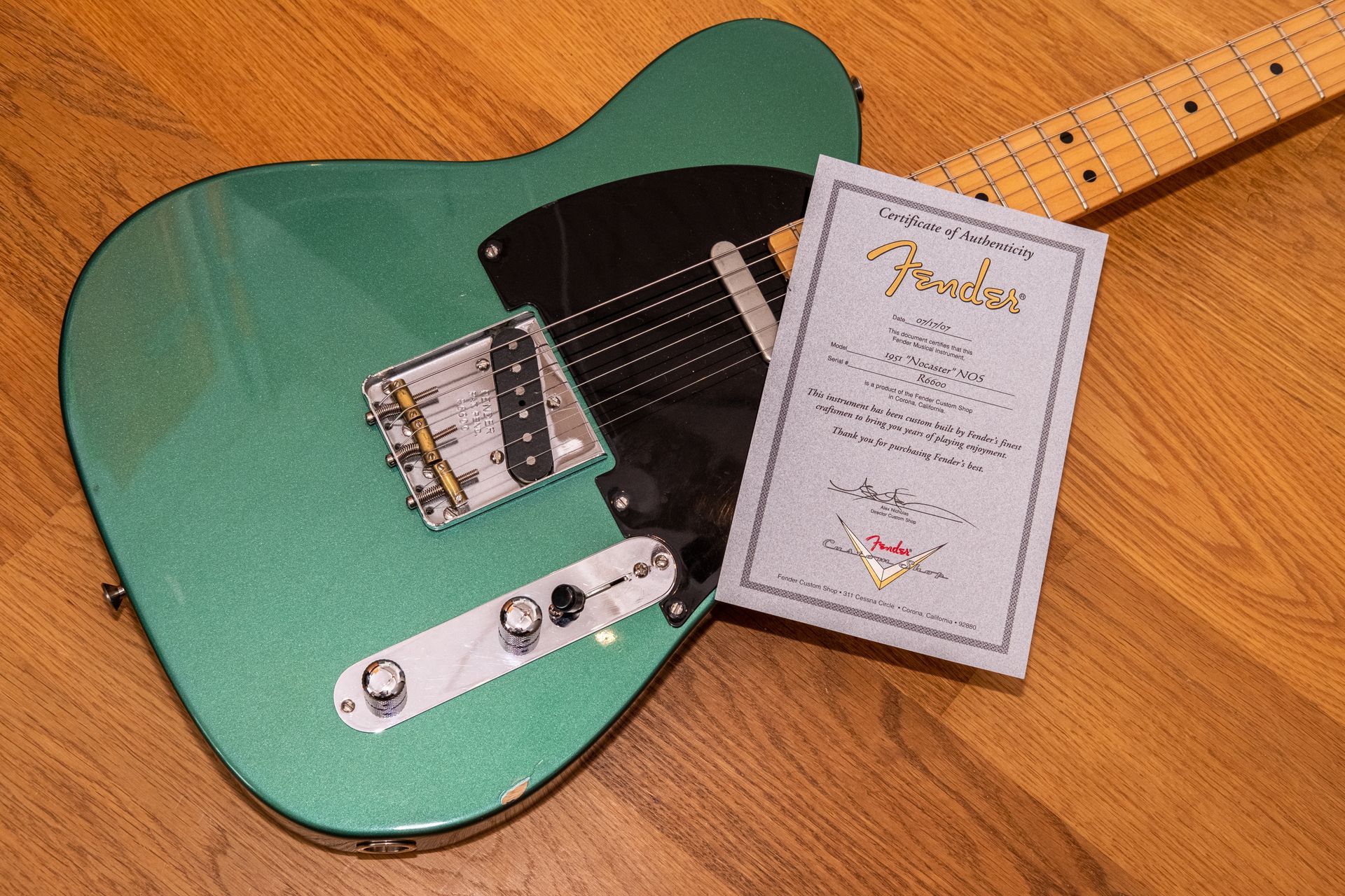 2007 Fender Custom Shop 51 Nocaster NOS Sherwood Green Metallic