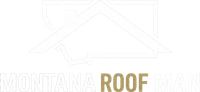 Montana Roof Man logo with roof outline and gold &ldquo;ROOF&rdquo; text