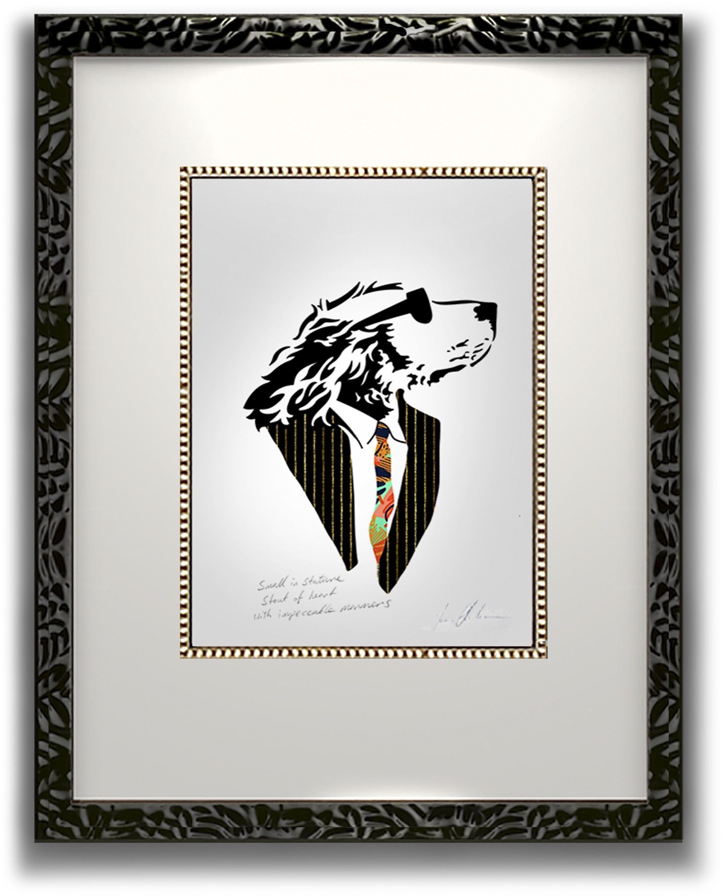 Lonely Dog in Gold Pinstripe