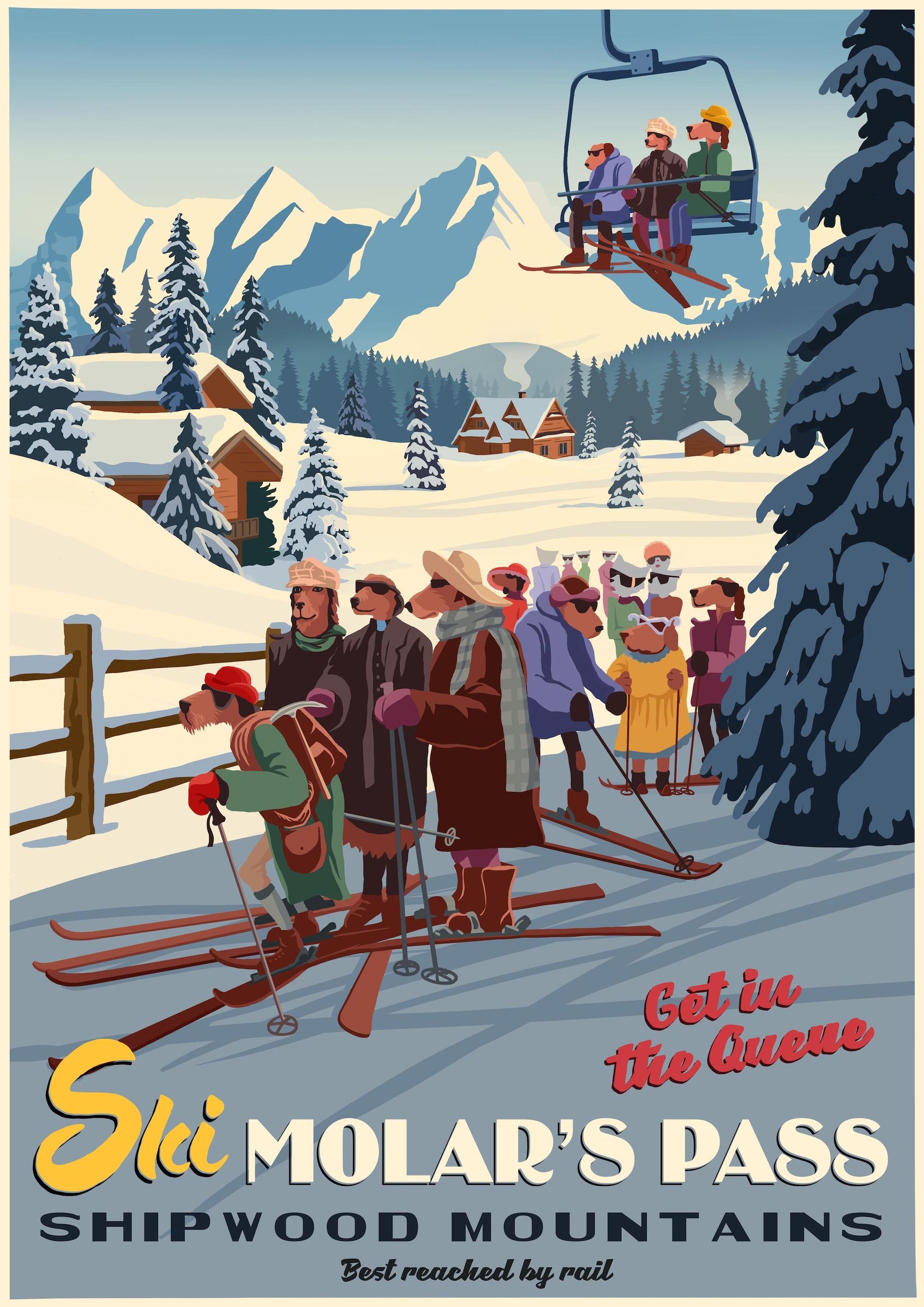 Vintage Poster - Ski Molars Pass