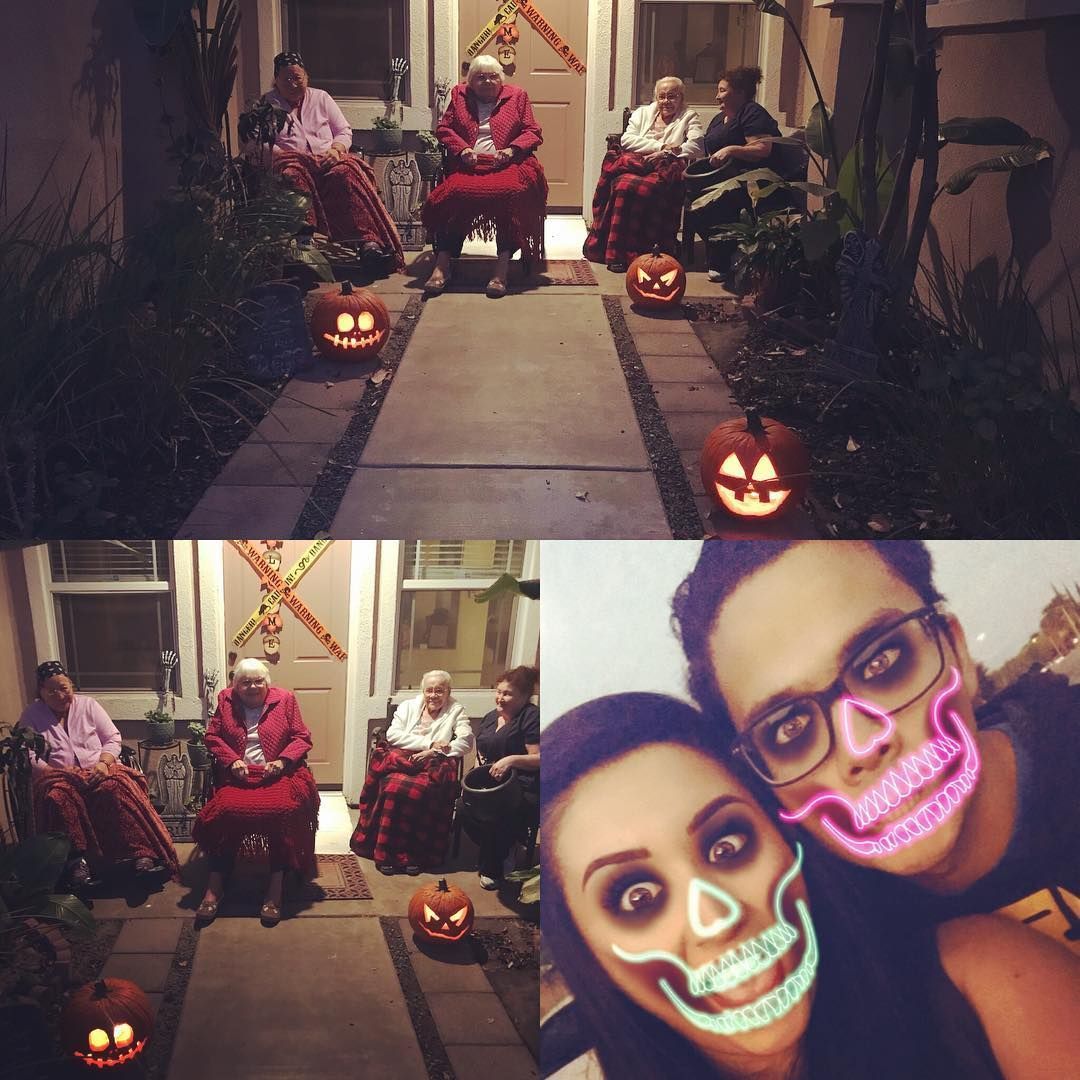 A couple of people with skulls painted on their faces