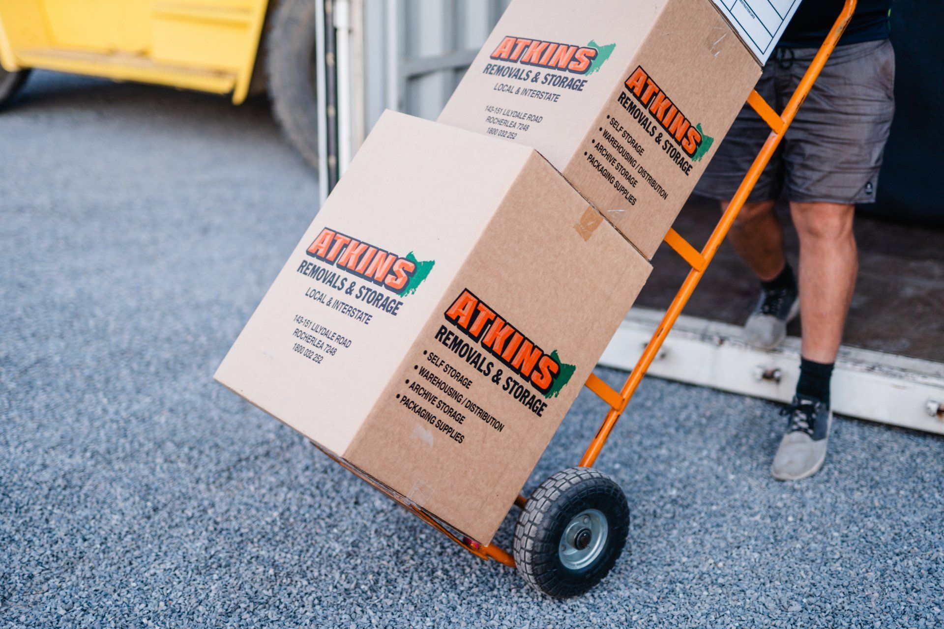 A Cart with Two Boxes | Launceston, Tas | Atkins Removals & Storage Pty Ltd