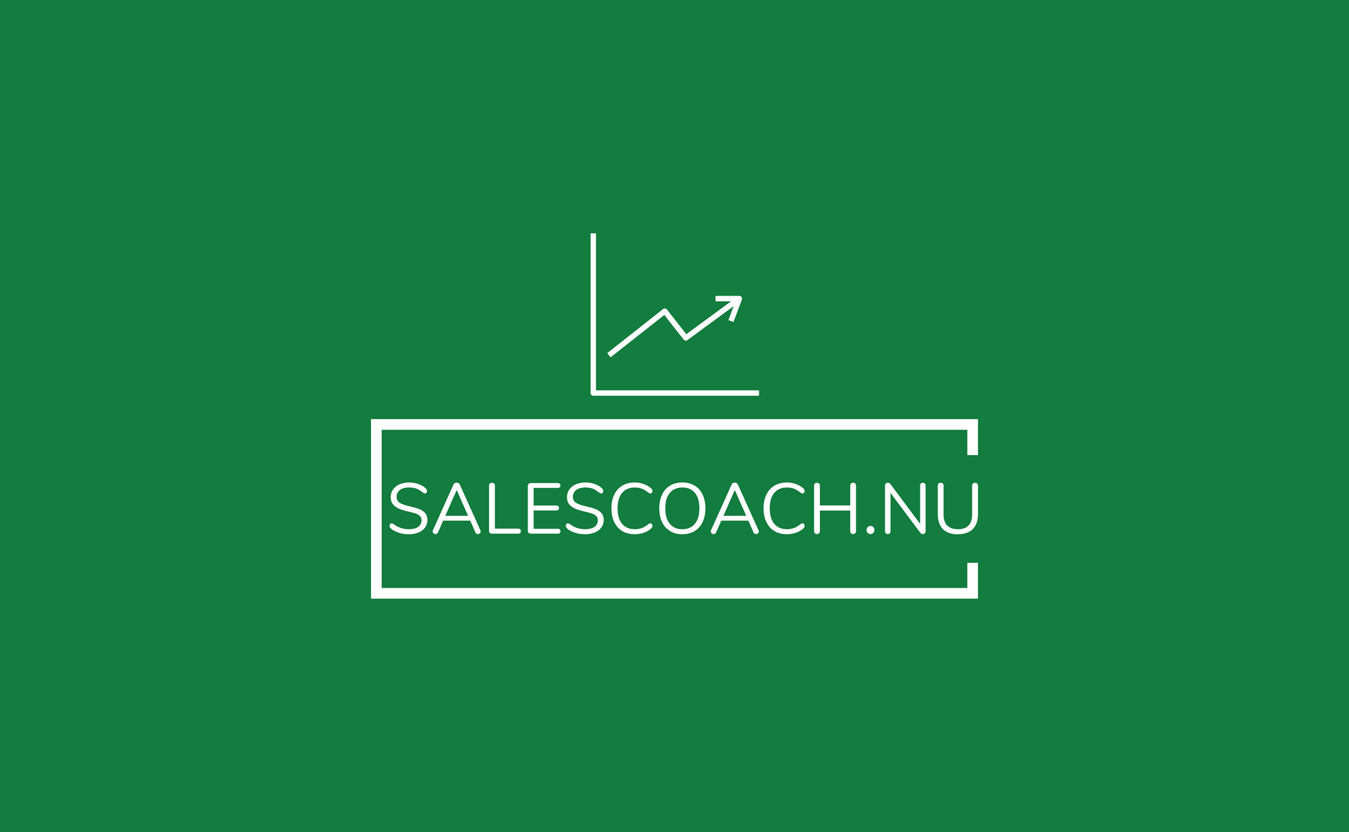 Een logo voor salescoach.nu met een grafiek op een groene achtergrond.