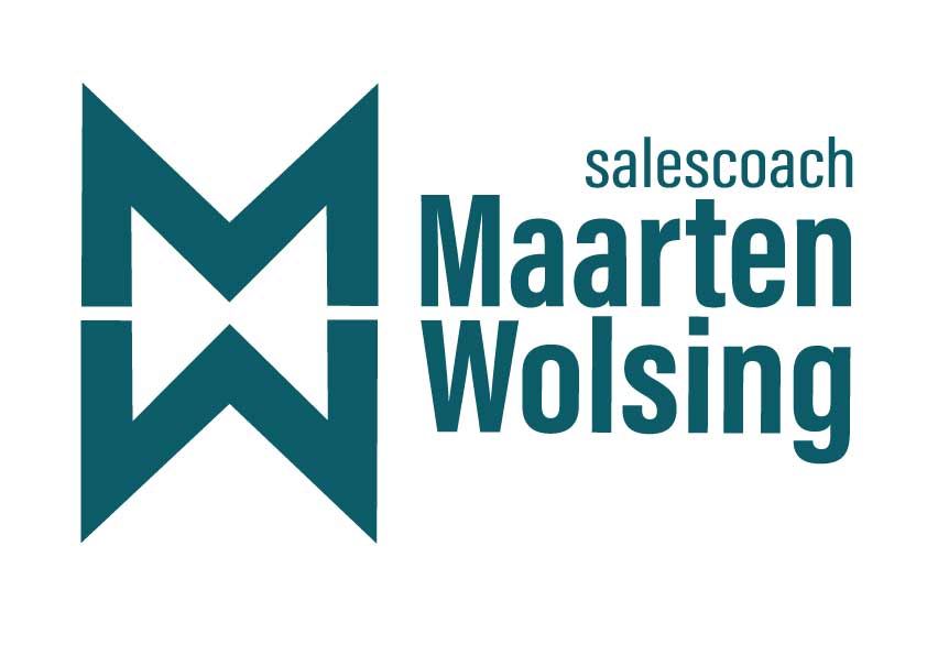 Een blauw logo voor salescoach Maarten Wolsing