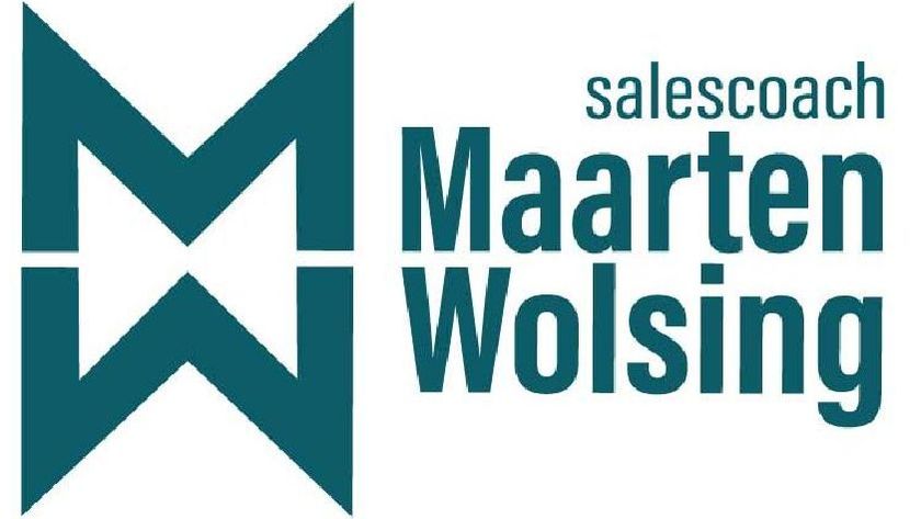 Een blauw-wit logo voor salescoach Maarten Wolsing