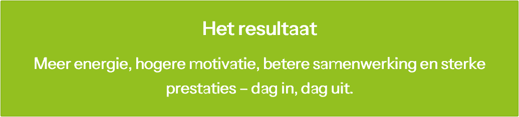 Groen kader met witte tekst: