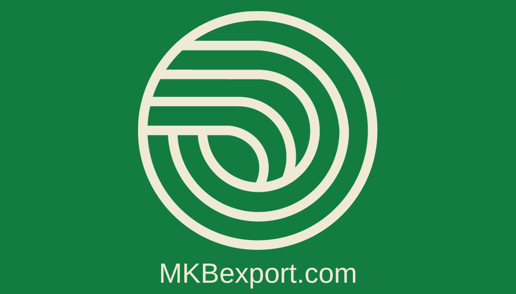 Een groen-wit logo voor mk export.com