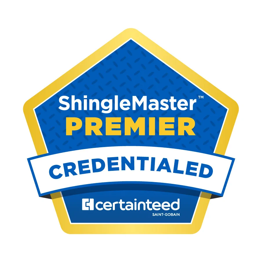 Select ShingleMaster badge by CertainTeed.