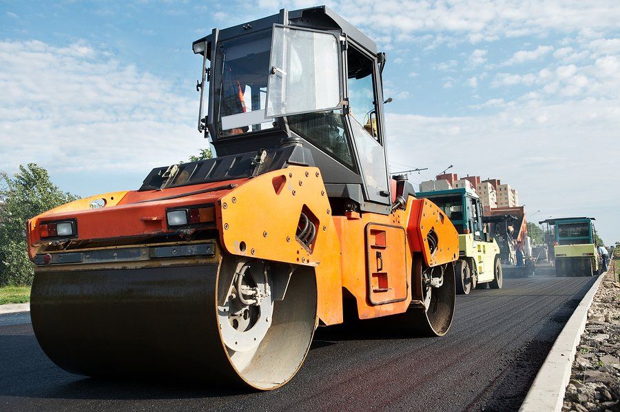 an asphalt roller truck