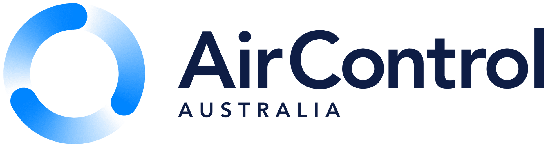 AirControl Australia logo: blue circle with three curved segments; navy text.