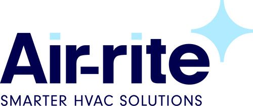 Air-rite logo: navy text on white background with light blue accents. Includes a light blue sparkle icon.