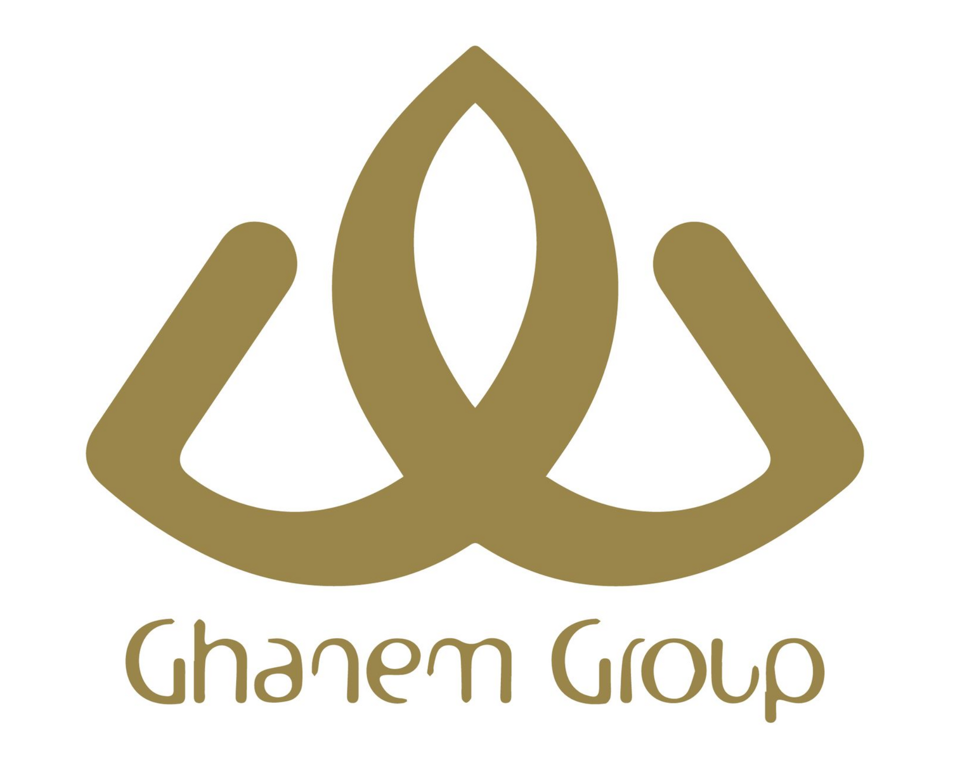 Gold logo for Ghanem Group, with a stylized crown symbol above the company name.