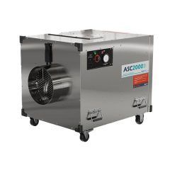 Stainless steel ASC2000 machine with a fan, control panel, and wheels.