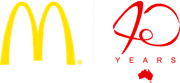 McDonald's logo next to a red 