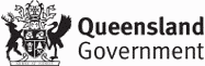 Queensland Government logo with a coat of arms.