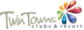 Twin Towns Clubs & Resorts logo with a colorful flower-like design.