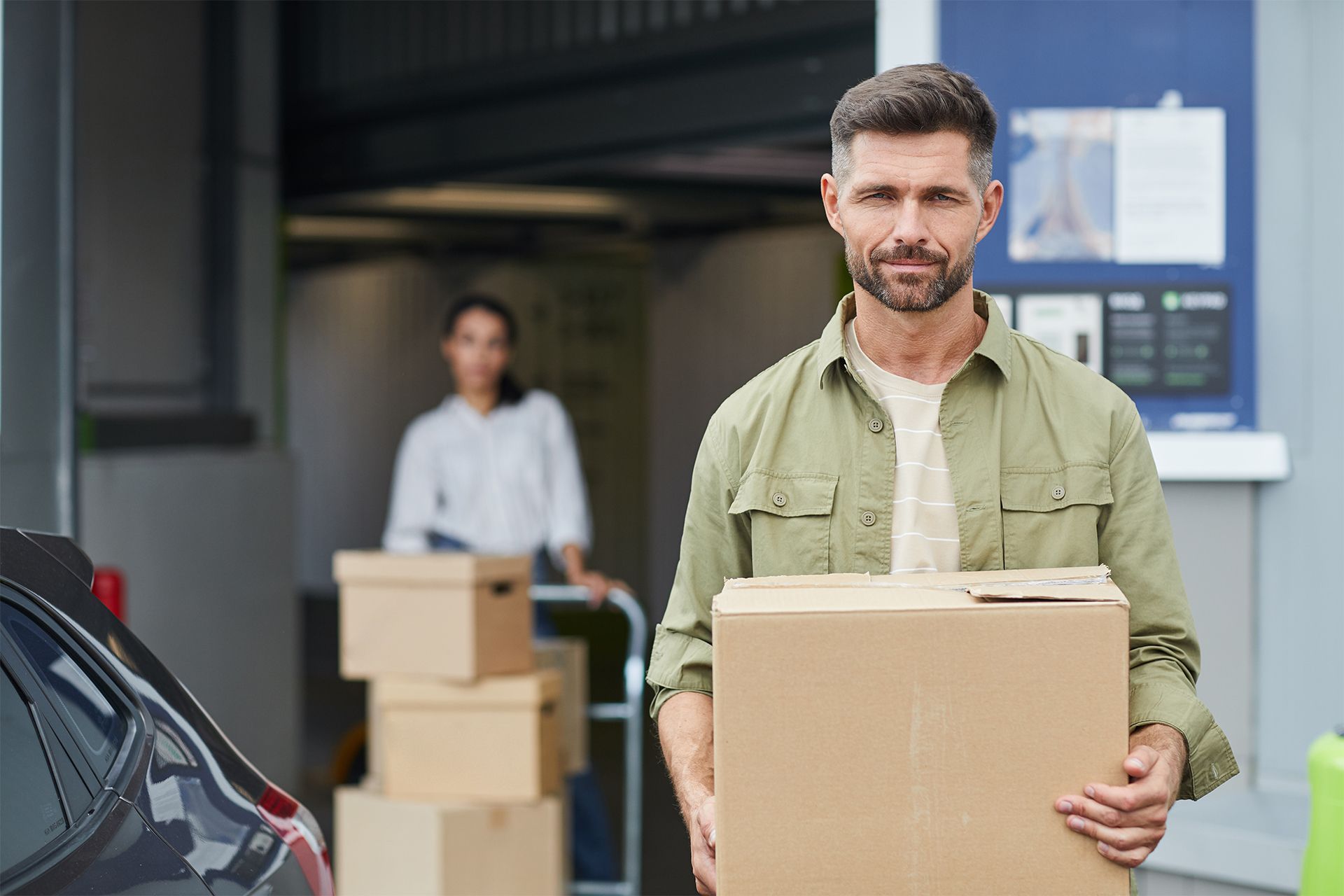 Couple With Carboard Boxes