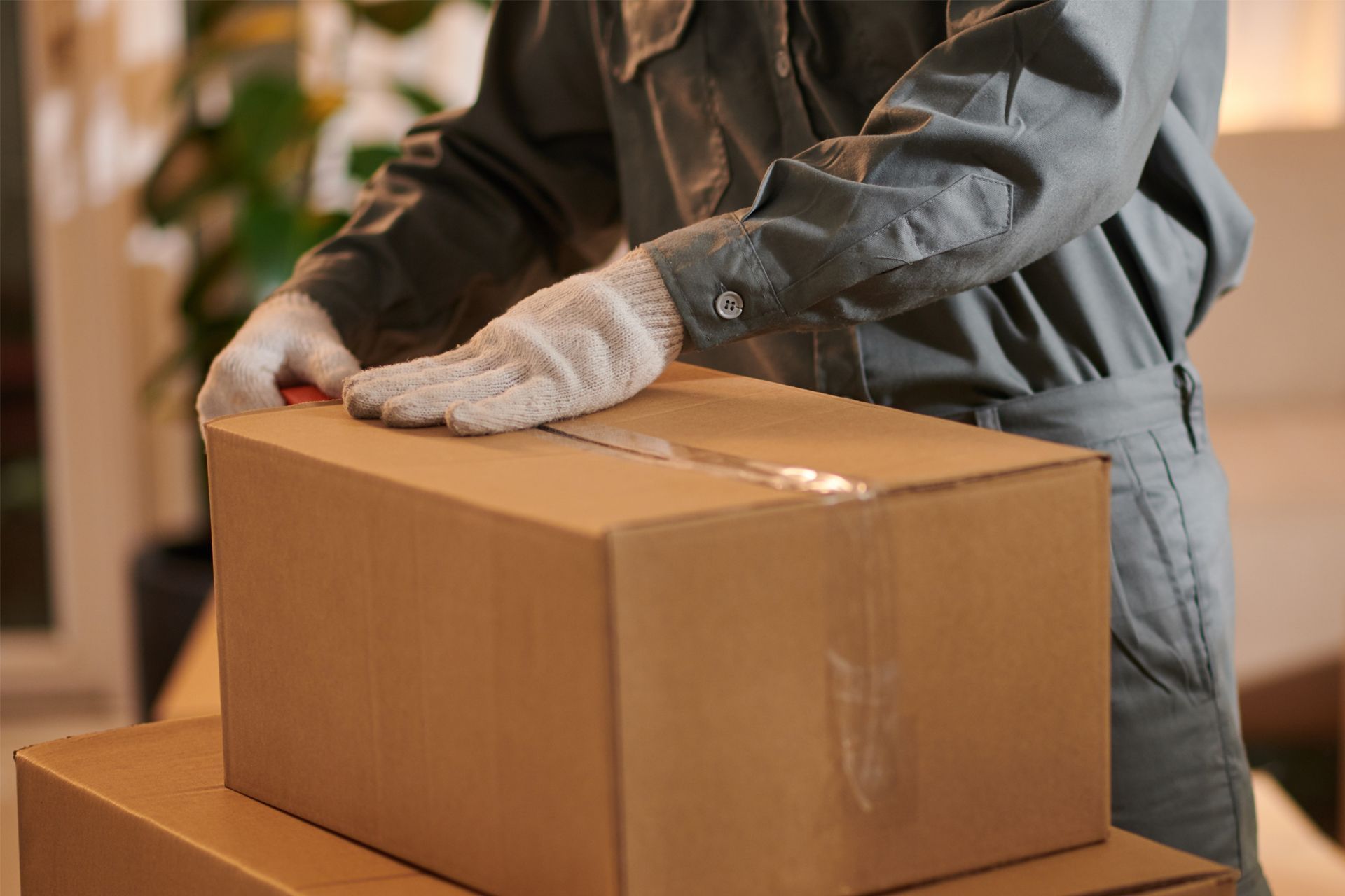 Taping Cardboard Boxes