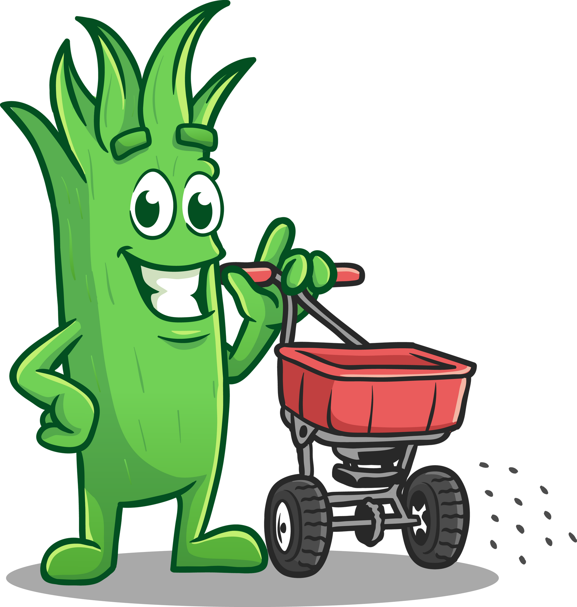 lawn buddies lawn fertilizer service's green mascot