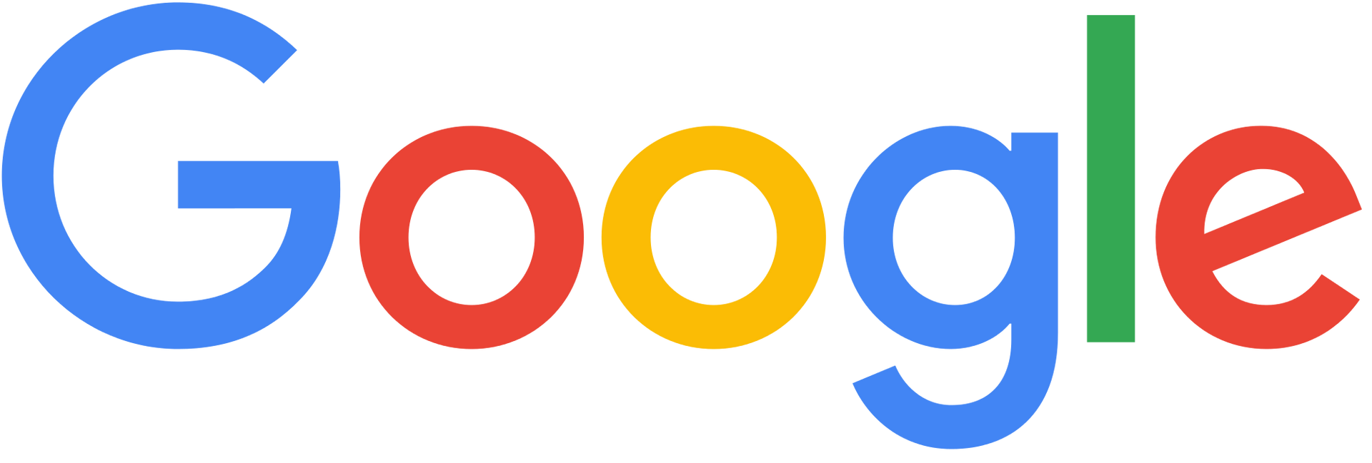 A colorful google logo on a white background