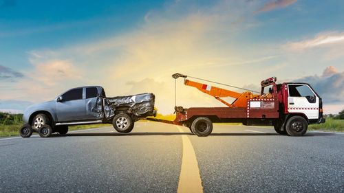 Emergency towing service for a pick up truck.
