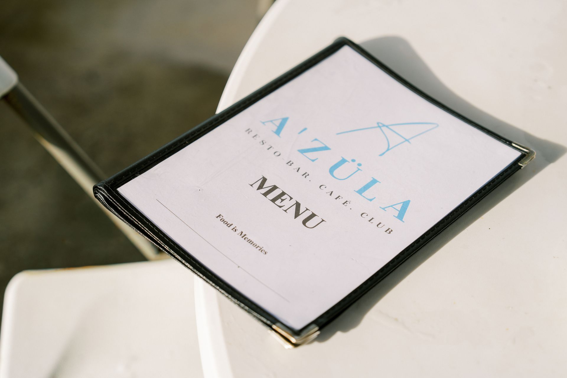 Menu on a white table, with 