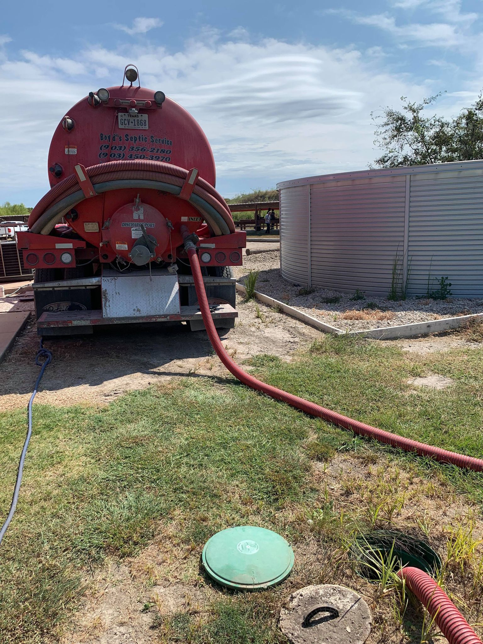 Back of Red Truck — Quinlan, TX — Boyd Septic