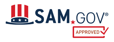 A blue sign that says accredited business on it