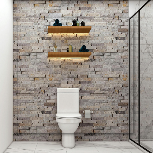 Three birds perched on top of a stone chimney