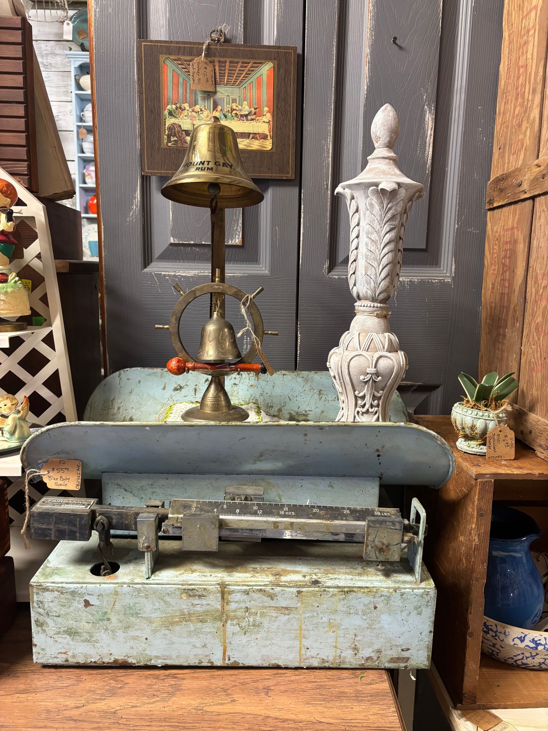  glassware, vases, and a basket.