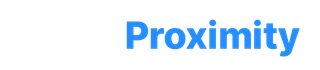 The word proximity is written in blue on a white background