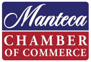The logo for the manteca chamber of commerce