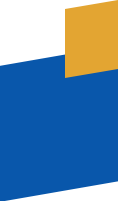 A blue and yellow rectangle on a white background.