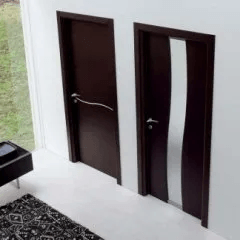 Porta interna in legno e vetro