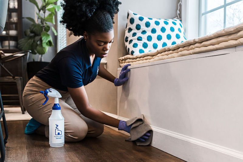 Cleaning down low, baseboards and floor