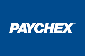Paychex logo: White text on blue background.