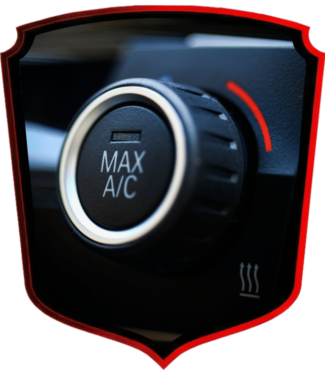 A/C repair dashboard knob set to max cooling