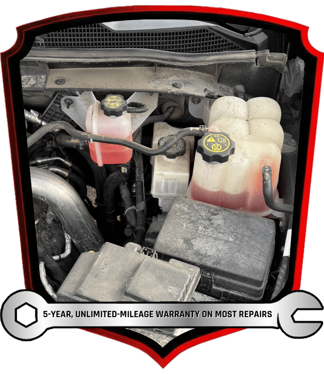 Vehicle coolant and fluid reservoirs during automotive fluid inspection and top off service