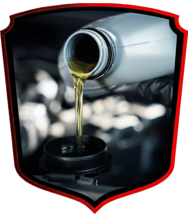 Pouring fresh motor oil into vehicle engine filler opening