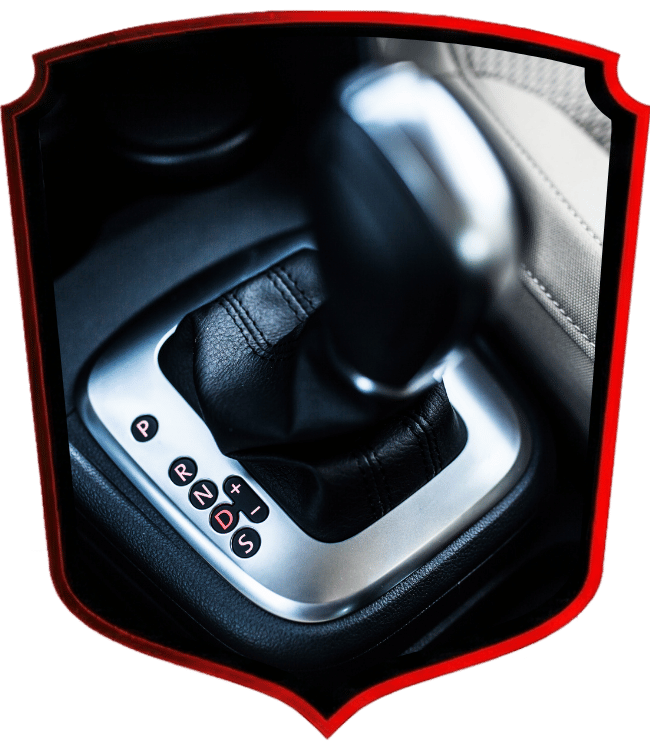 Automatic transmission gear selector inside vehicle interior