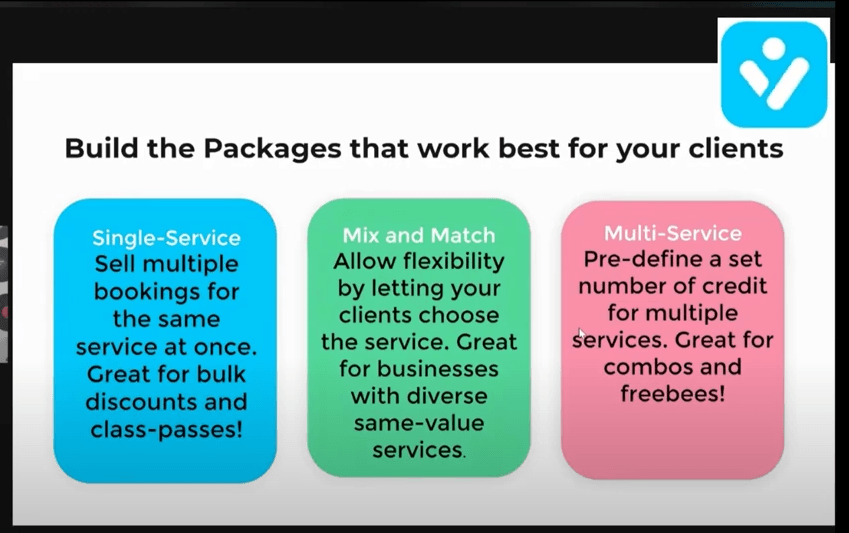 A slide that says build the packages that work best for your clients