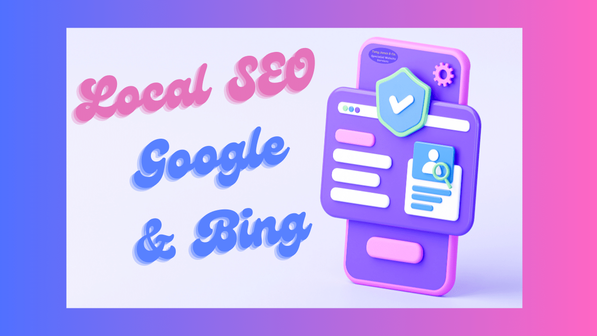 Local SEO Google My Business and Bing Places with a mobile phone image