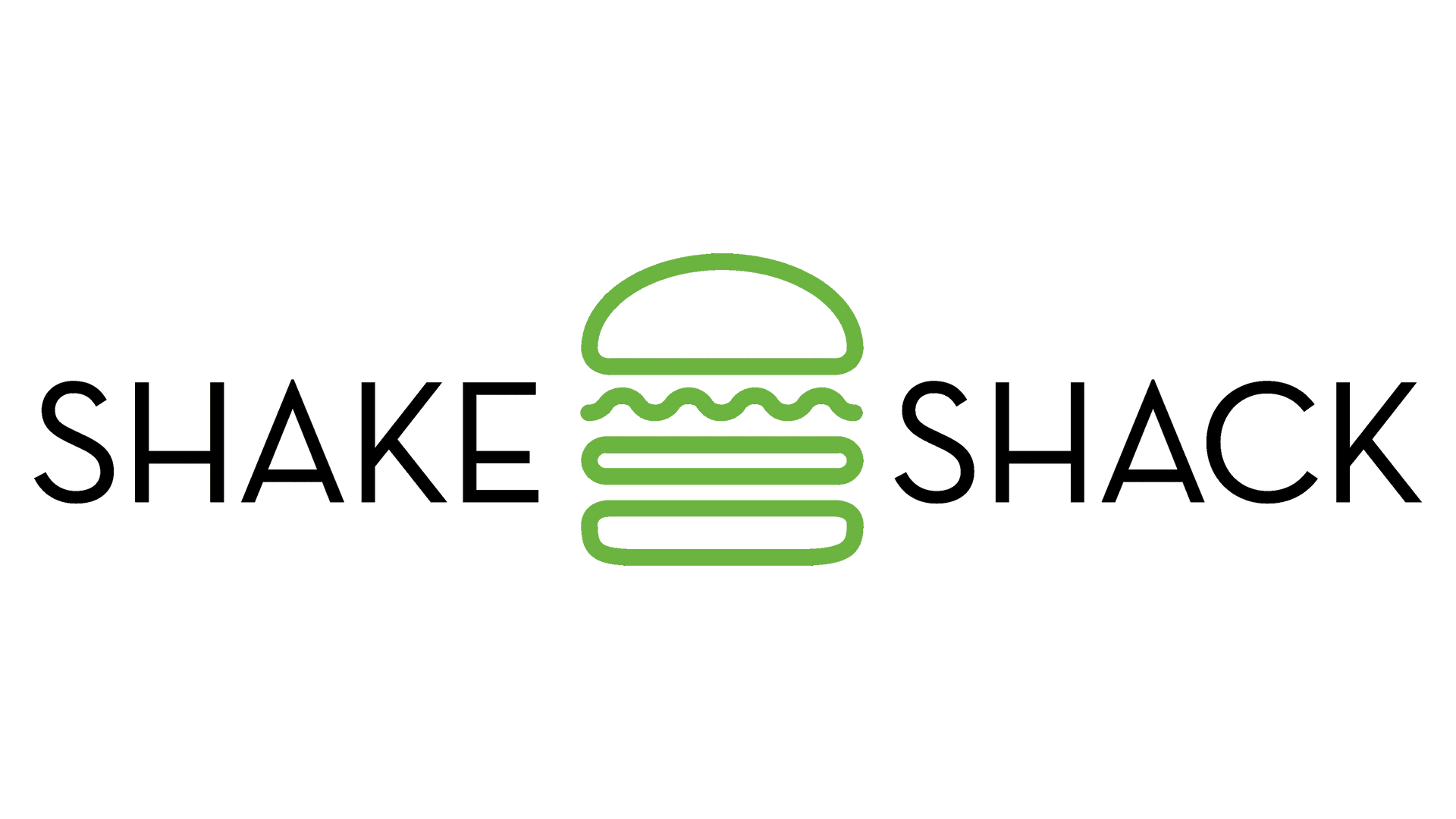 The logo for shake shack has a hamburger on it.