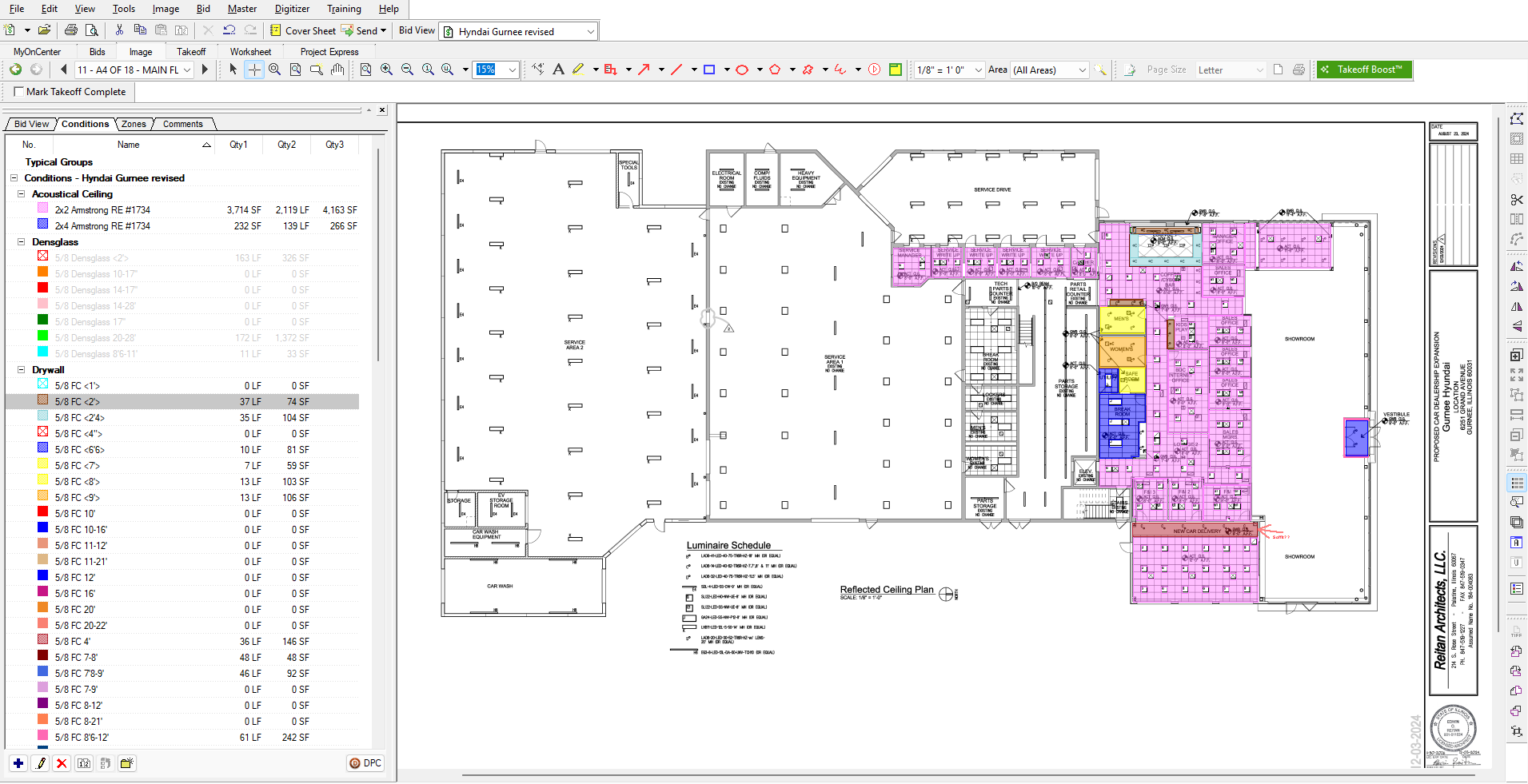 A computer screen shows a floor plan of a building.