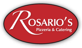 The logo for rosario 's pizzeria and catering