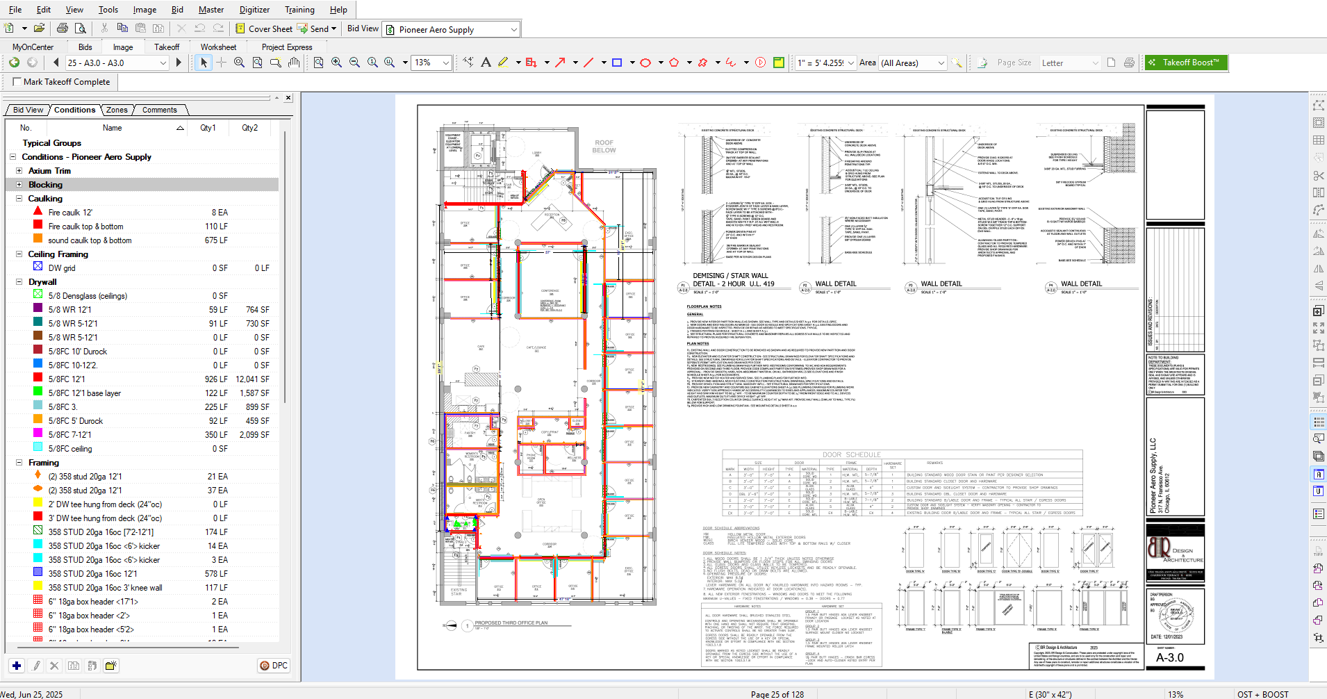 A computer screen shows a floor plan of a building