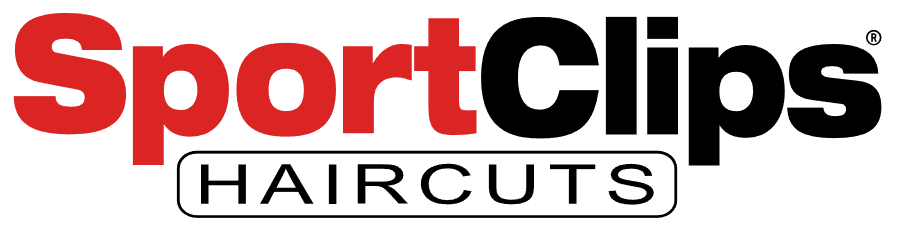 The logo for sport clips haircuts is red and black
