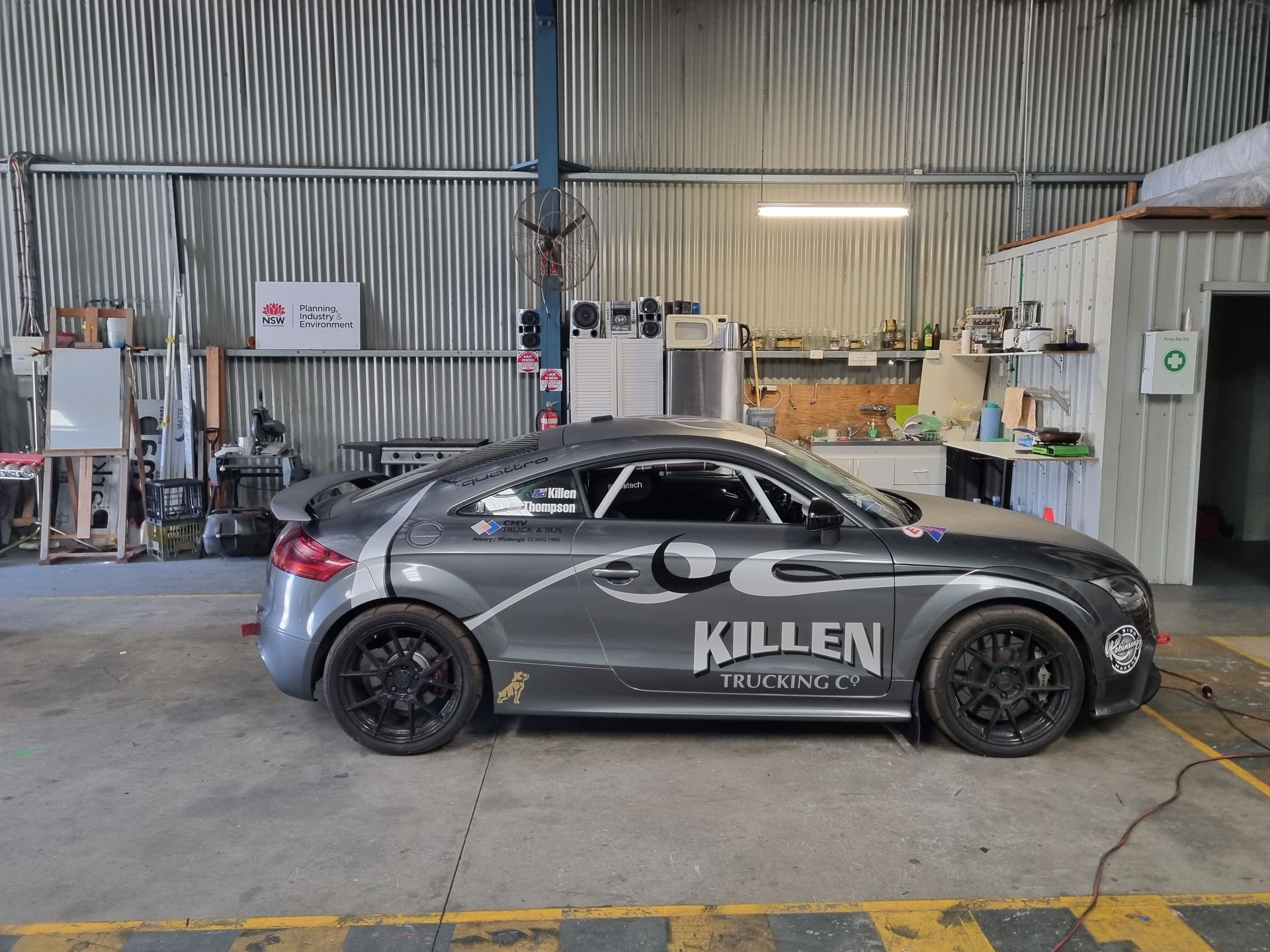 A Car Parked in the Garage With Killen Written on It — Robinsons Sign Makers in Lavington, NSW