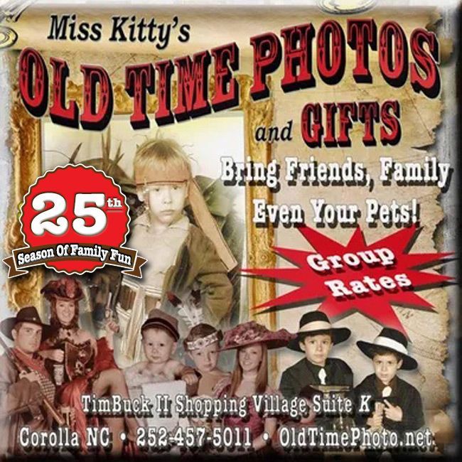 An ad for Miss Kitty's Old Time Photos and Gifts