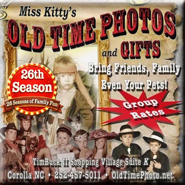 An ad for Miss Kitty's Old Time Photos and Gifts